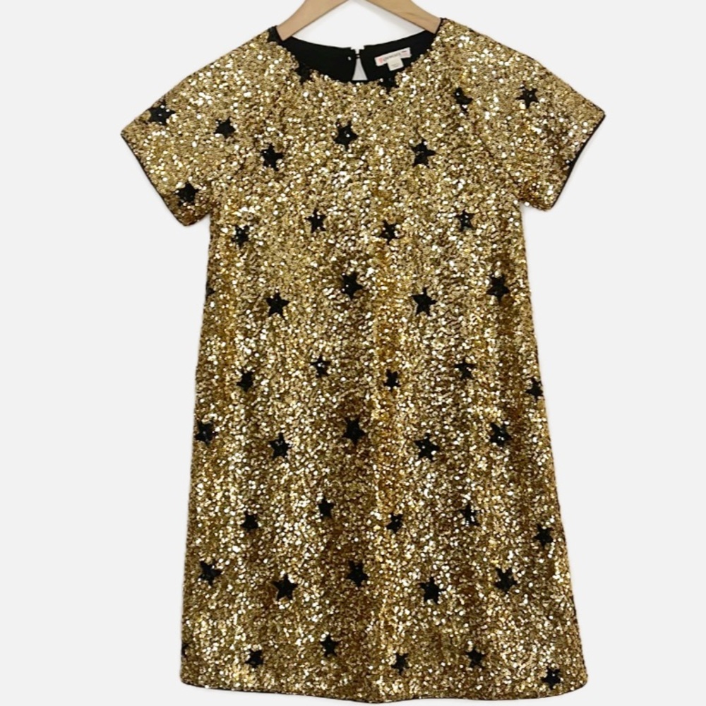CrewCuts gold sequin star dress